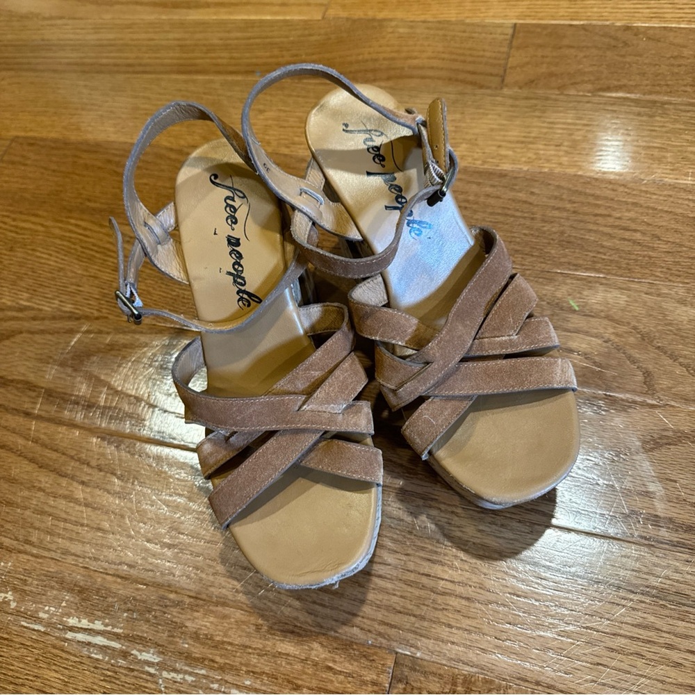 Free People Cork Platform Sandals in Brown - Picture 7 of 9